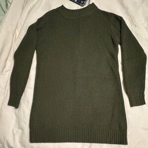 Olive Green Ribbed Sweater